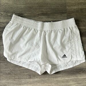 Adidas White Athletic Shorts with Elastic Waistband